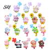 Non-drilling Car Mount Ornament Cartoon Windmill Decoration with Soft Doll Cute Rotary for Dashboard Animal Handlebar & Vent Solar/Manual Spin