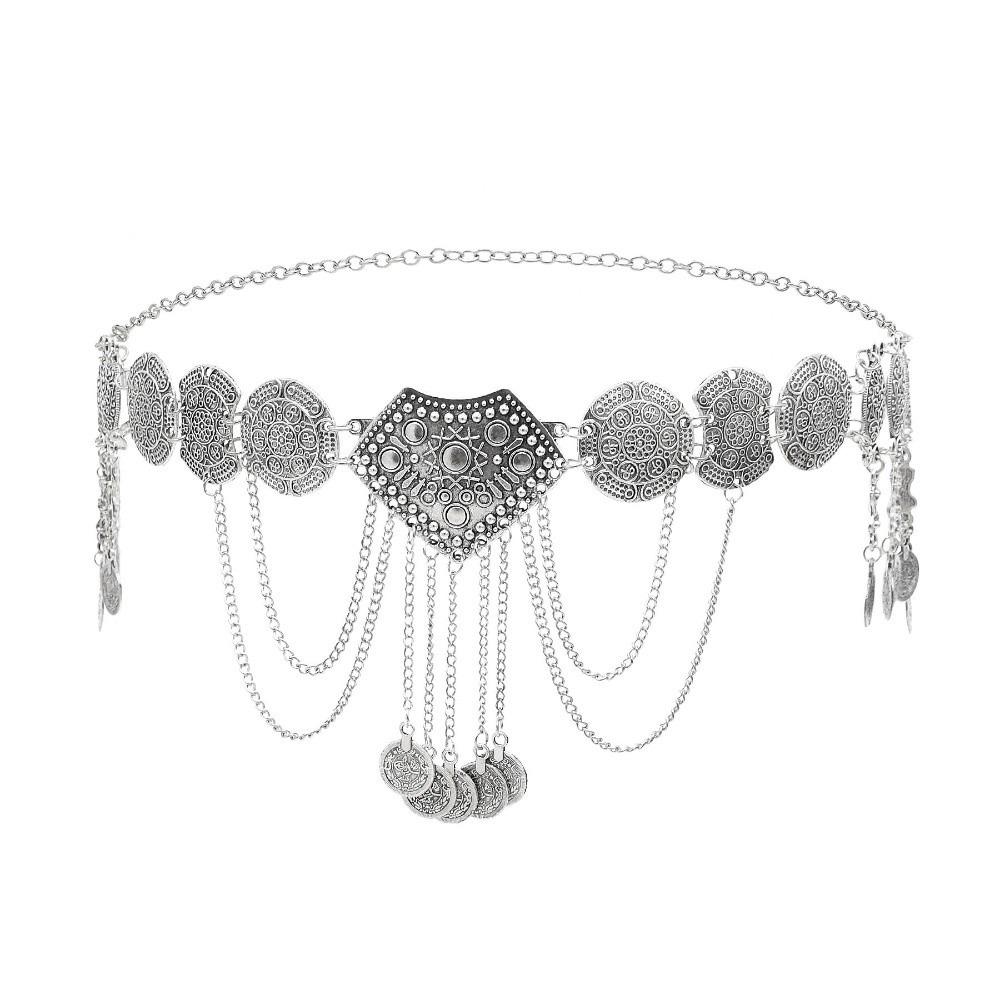 Pendant Tassel Belly Chain Metal Body Chain Fashion Ethnic Style Belt  Girls