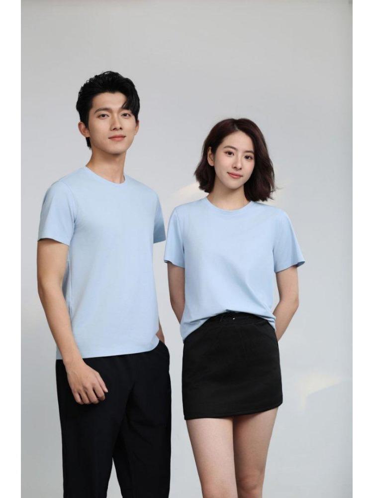 Летняя мужская и женская футболка с коротким рукавом, мягкая, легкая, унисекс, прохладная, с круглым вырезом, YG-253