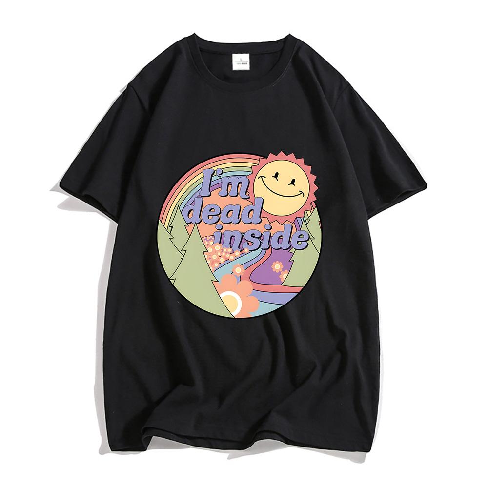 Im Dead Inside Dolphin Shirts Sun Graphic Tshirt Tees UnisexWomen Casual T Shirt Summer Fashion Short Sleeve Tshirt