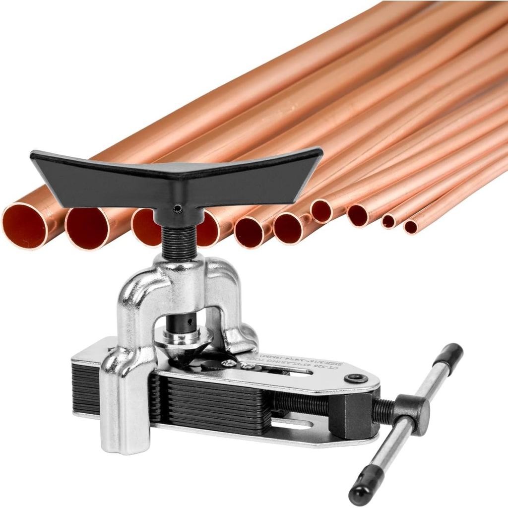 Развальцовочное устройство для кондиционирования воздуха 3/16 дюйма - 3/4 дюйма (4-19мм) Разрезанная медная труба Универсальный инструмент для развальцовки тормозных трубок Устройство для развальцовки тормозных трубок