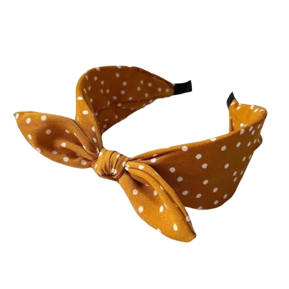Knotted Polka Dot Headband Non-slip Rabbit Ear Hairband Women's Bow Hair Hoop  Daily Use