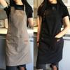 Canvas Aprons for Woman Men Kitchen Chef Work Apron for Grill Restaurant Bar Shop Cafes Beauty Nails Studios Uniform