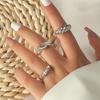 Высококлассная женская мода Необычный набор колец на пальцы с плиссированной текстурой