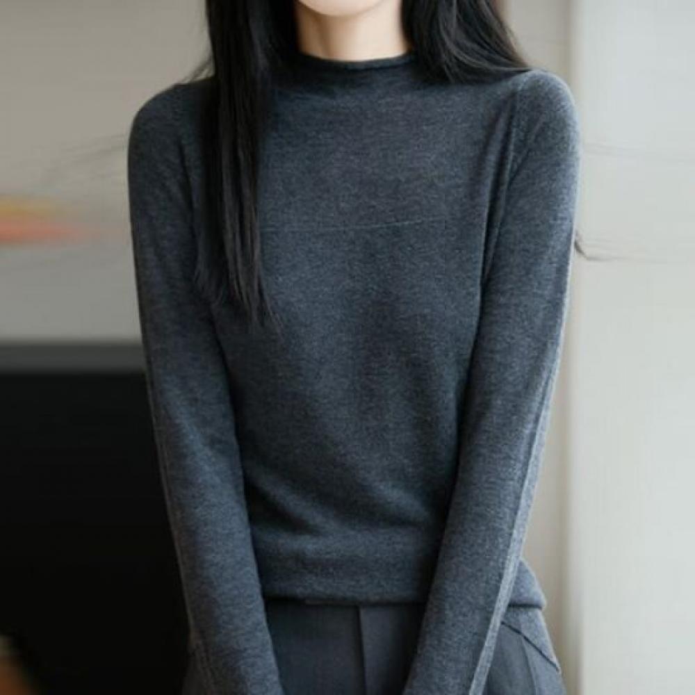 Navava Simple Basic Turtleneck Long Sleeve Knit Top Nk3185
