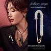 Large Safety Pin Metal Pin Crytal Clips Fashion Rhinestones Brooches  Scarf