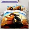 3pcs Puss In Boots Bedding Set Duvet Cover Closure Includes 1 Duvet Cover & 2 Pillowcases, Soft and Comfortable for All Seasons.