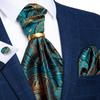 Floral Cravat Tie Green Paisley Ascot Tie for Men Luxury Jacquard Woven Silk Tie for Business