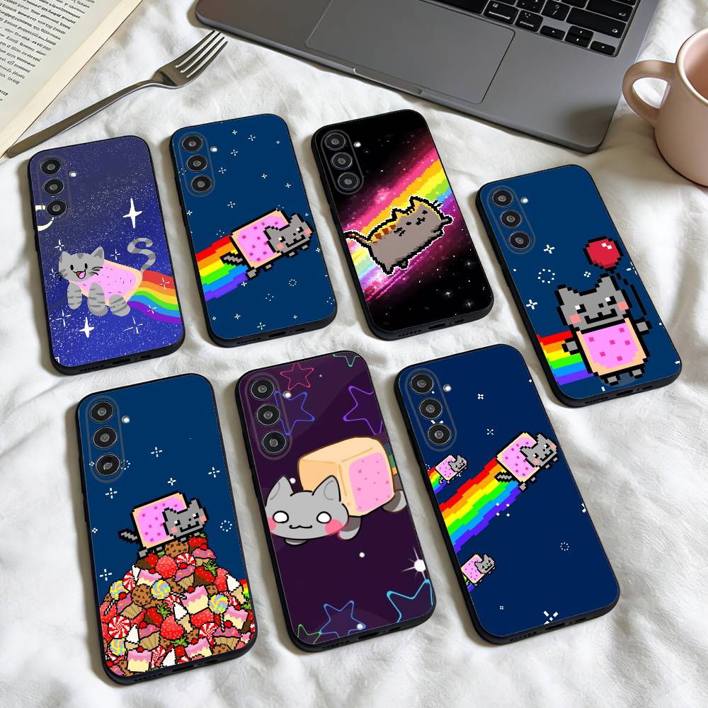 ПРЕКРАСНЫЙ Чехол для телефона N-Nyan Cat Для Samsung Galaxy A73,A72,A71,A70,A53,A52,A51,Другие Мягкий Черный Корпус