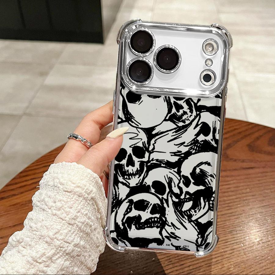 Готический чехол-череп для Apple iPhone 17 Pro Max 12 Plus Air 13 16 17 15 11 14 XS XR Чехол для телефона Funda