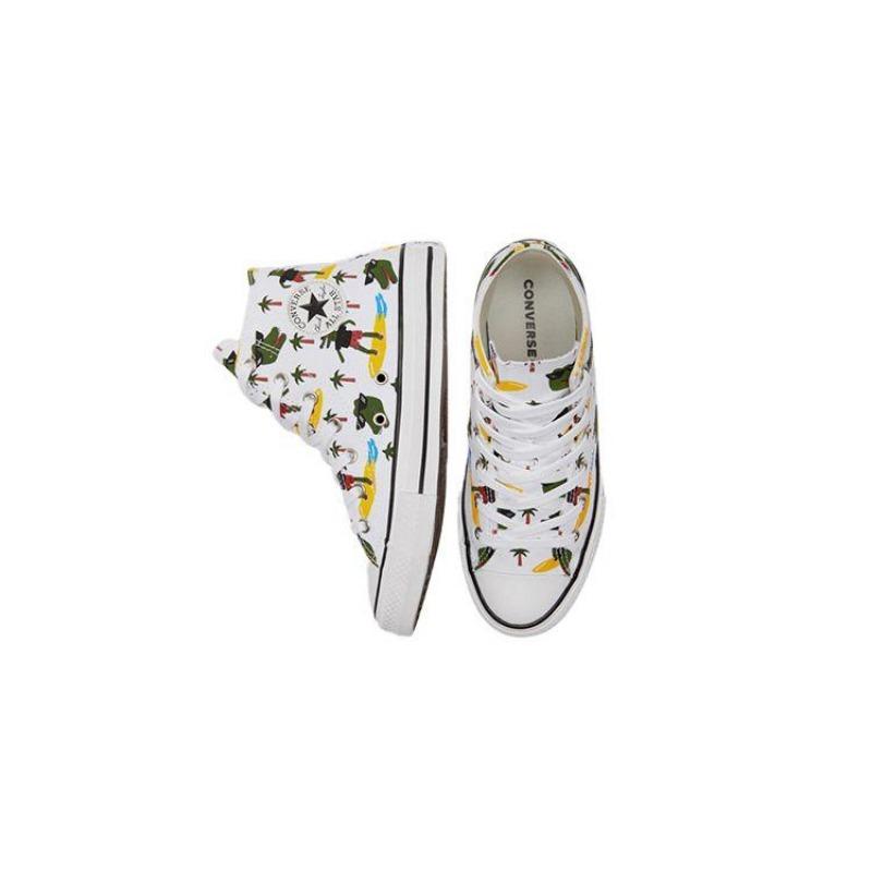 Converse Кеды Chuck Taylor All Star для детей, высокие, из парусины, парусиновый верх, удобные, бело-зеленые 671292C