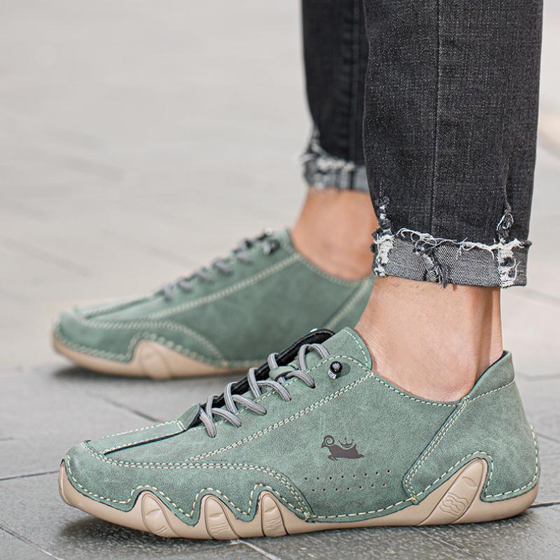 Мужские кожаные повседневные кроссовки, модные прогулочные мокасины, удобная обувь, роскошная мужская обувь 2024 года, новинка в категории повседневная спортивная обувь