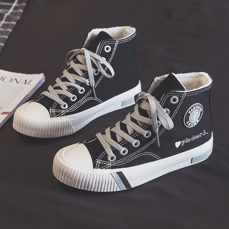 2021 Зима Новые Плюшевые Холщовые Туфли Женские Повседневные Туфли для Ходьбы Теплые Туфли