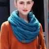 New Women Solid Color Cable Knitting Wool Snood Infinity Scarf Winter Neck Warmer Cowl Collar Circle Scarves AC041