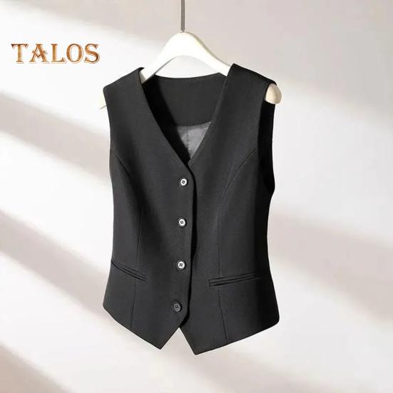 Женский жилет без рукавов на пуговицах, однотонный легкий дышащий жилет, куртка в повседневном стиле, укороченный топ для повседневной носки, офиса, улицы