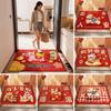 Новый Коврик для двери с рисунком лошади на Новый год Красный Нескользящий Ковер для двери Влагопоглощающее Покрывало Домашние Украшения