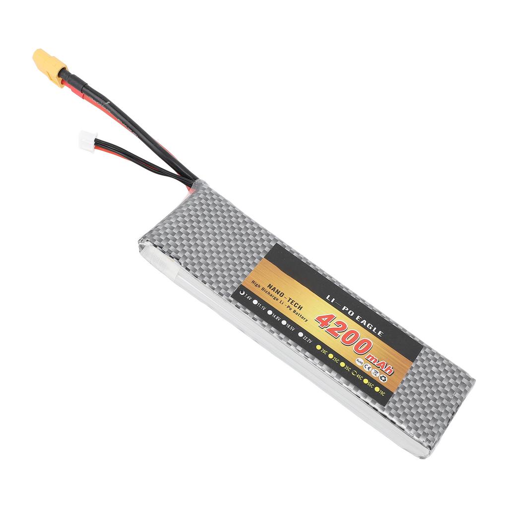 7.4V 2S 4200mAh 45C литиевая батарея XT60 Plug RC батарея для самолета вертолета квадрокоптера дрона