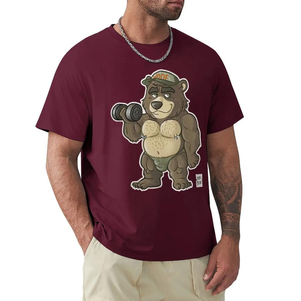 Повседневная футболка Thicc Bear Animals Strong Wildlife Футболка Harajuku с коротким рукавом Футболка с графикой из 100% хлопка