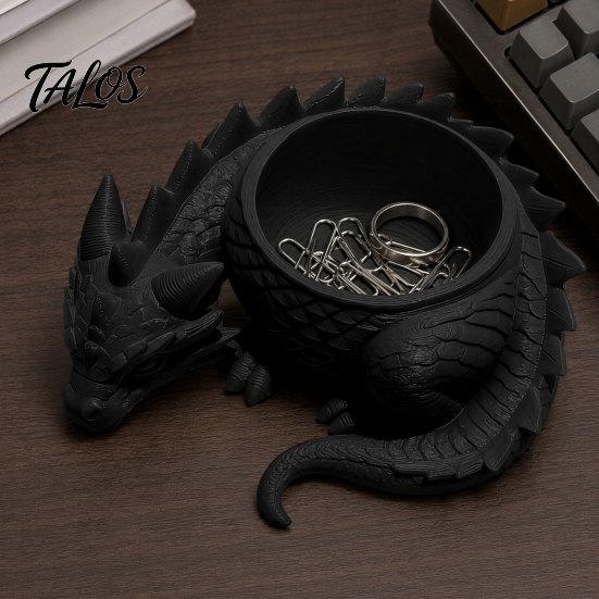 Talos 3D-печатный горшок-лежащий дракон для небольших зеленых растений, Декоративное украшение-горшок для суккулентов, Фигурка в темном стиле для дома, офиса, рабочего стола