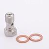 HUB sports Stainless Steel AN3 / AN4 / M10 / M12 Thread Turbo Brake Line Banjo Bolt Adapter with Copper Washers EPCGQ79