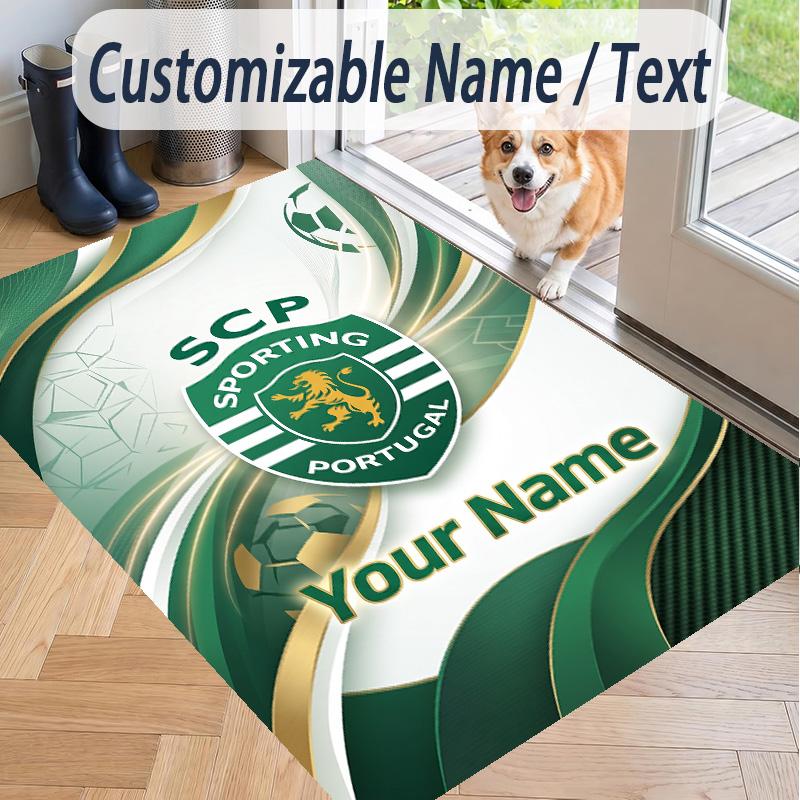Custom Text Printed Rug Sporting CP Non Slip Floor Carpet For Home Room Decor