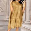 2025 Spring European-American Stand Collar Sequin Dress for Women