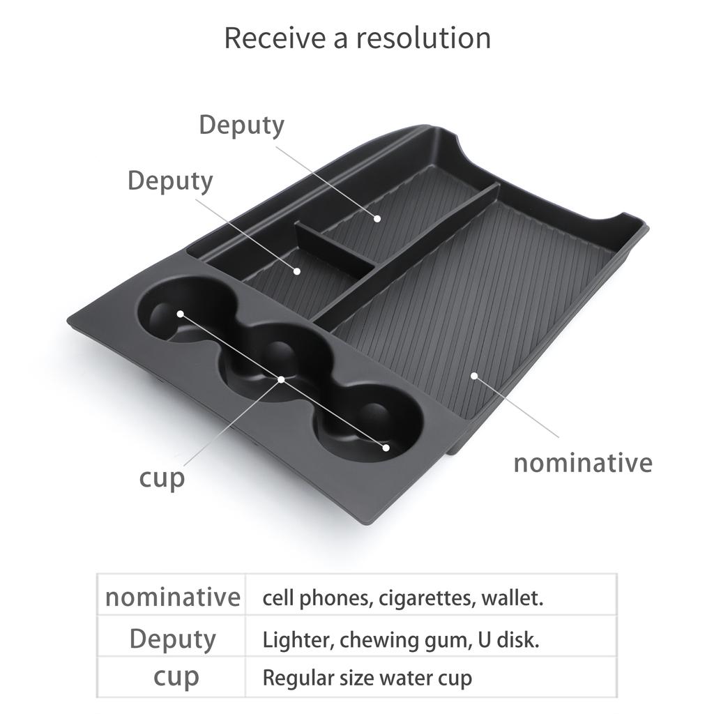 zkfan8 TPE Center Console Lower Layer Storage Box for RIVIAN R1T Car Central Tray Organizer Interior Tidying Practical Auto Accessories
