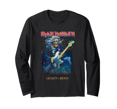 Футболка с длинным рукавом Iron Maiden Эдди на бас-гитаре