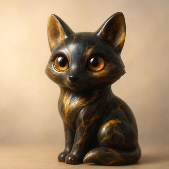 Фигурка лисы с большими глазами Yousheng, ручная резьба, исцеляющая статуэтка лисы, скульптура счастливого животного, украшение для дома, офиса, настольный декор