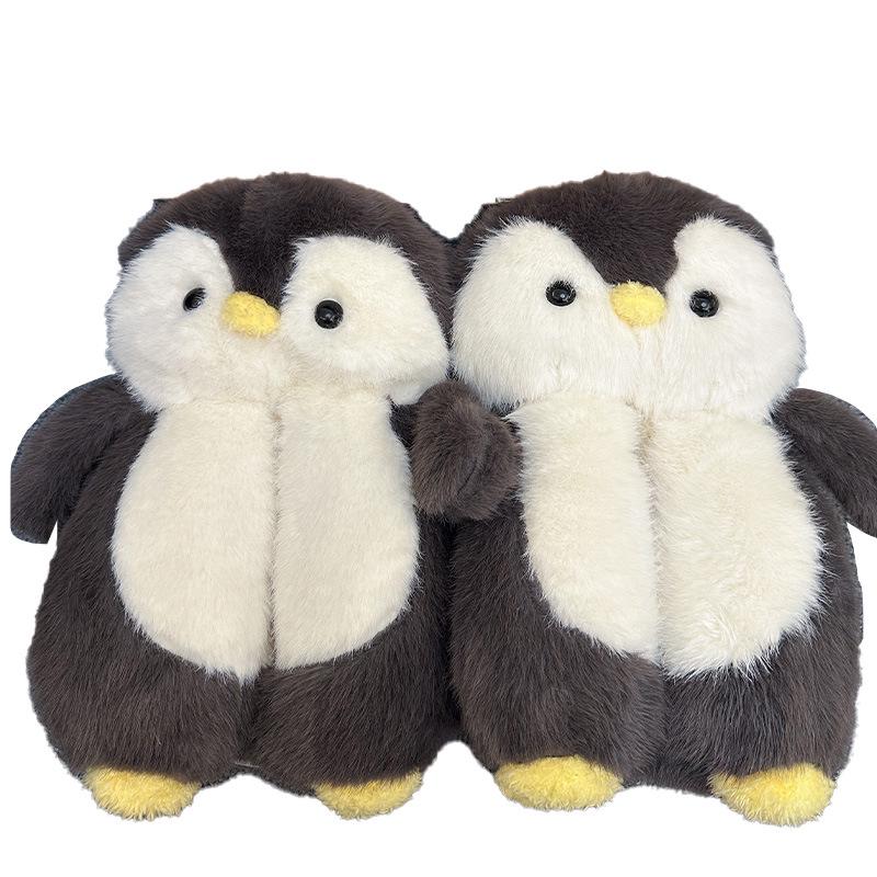 Пингвин Хлопковые Плюшевые Нескользящие Домашние Тапочки для Детей и Пар - Теплые, Милые, Утолщенные