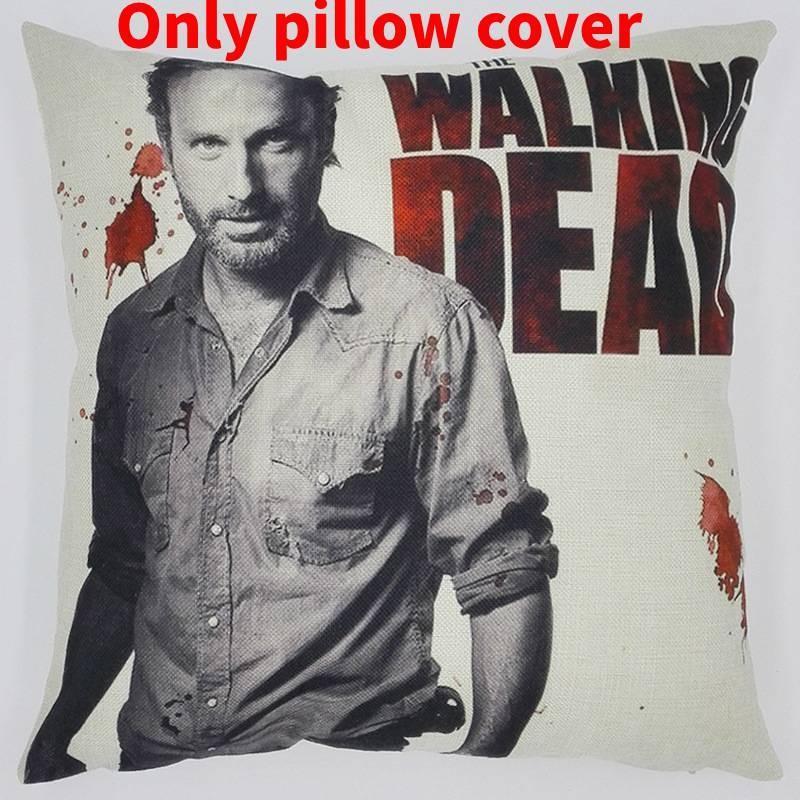 Премиальная серая льняная наволочка для диванной подушки Walking Dead для фанатов зомби-сериала 45x45 см