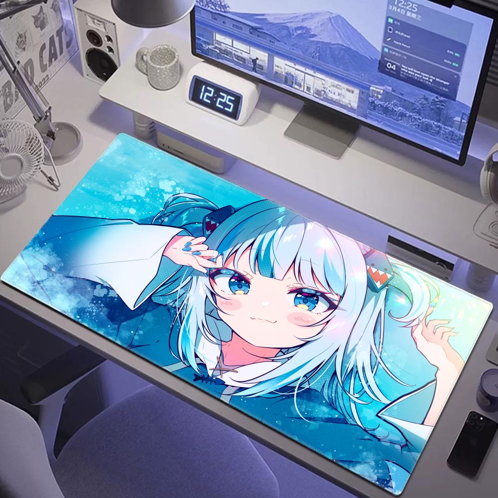Gawr Gura Cartoon Anime Mouse Pad Computer Table DeskMat for Gamer PC Speed Waterproof Mange Mousepad Accessories Kawaii