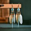 Bohemia Tassel Feather Drop Dangle Earrings Ear Hook Womens Wedding Jewelry Gift