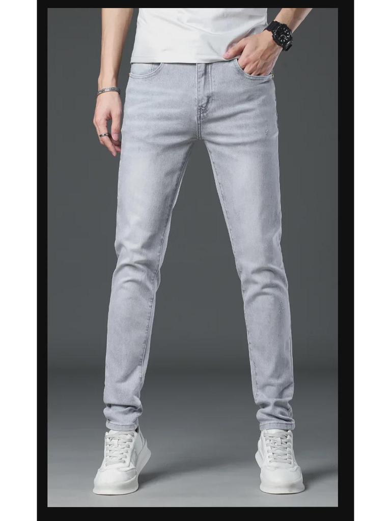 Trendy Slim-Fit Denim Trousers - Casual High-End Men's Fashion