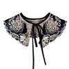 Women Girls Vintage Lolita False Fake Collar Shawl Sweet Ruffles Lace-Up Bow Decorative Necklace Choker Short Poncho