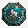 Aquatic Cat Mandala pattern umbrella, portable and foldable design, 8 ribs, a casual accessory for Halloween, Christmas, and birthday gifts.