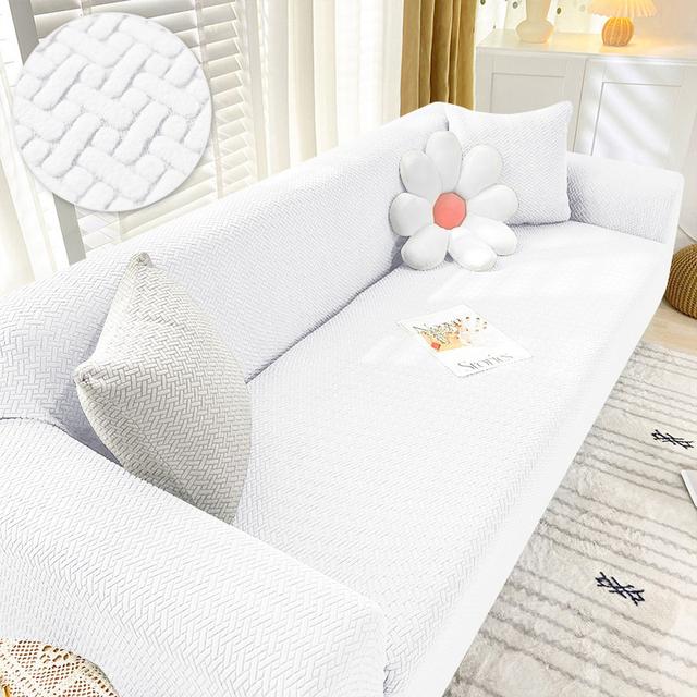 Sofa Cover Stretch Polar Fleece Fabric Slipcover Elastic L Shape Couch Sofacovers Cheap Sofa Covers For Living Room