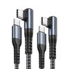 Прямой кабель-зарядка Type-C 60 Вт, 1 м, Г-образный USB C-C, в оболочке из ПВХ и с оплеткой, для мобильного телефона