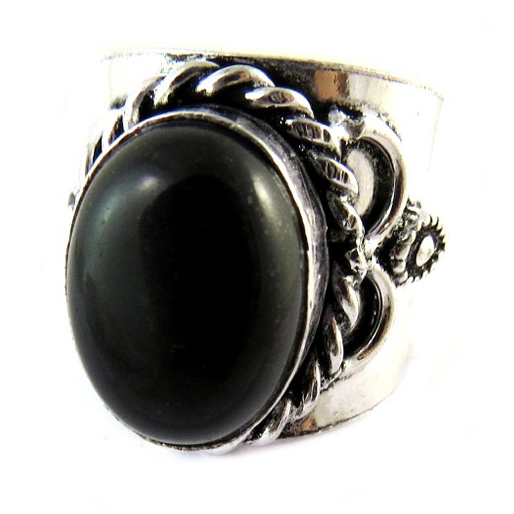 Les Trésors De Lily [N8122] — Серебристо-черное дизайнерское кольцо «Навахо»