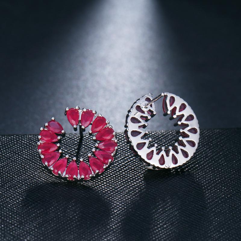 EMMAYA New Ear White Stone Pave Setting Fashion Women Party AAA Cubic Zirconia Stud Earrings