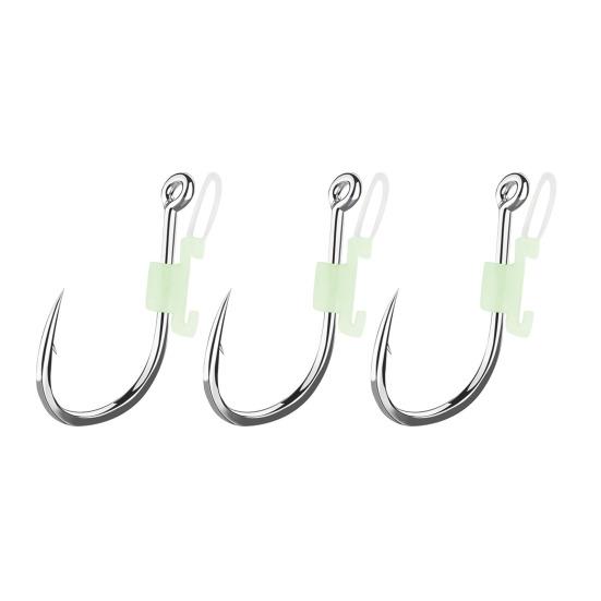 3/10/20/30Pcs Luminous Live Shrimp Fixing Hook Heavy Duty Metal Barbed Fishhook Freshwater Saltwater Catfish Bass Fishing Hook Fishing Accessories