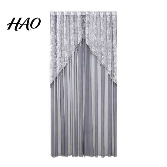 Nail Free Installation Door Curtains Sheer Floral Curtain with Beads, Lace Embroidered Gauze Room Dreamy Hazy Light Divider, Rod Pocket Doorway