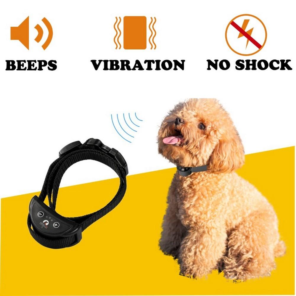 No Shock Anti Bark Collar Vibration Training Collar Rechargeable No Static Shock Bark Collar Dog Control Waterproof Dog Device