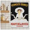 [A0635] - Retro Metal Sign 'Vermouth Bianco Martini Rossi' Black White - 20x15 Cm