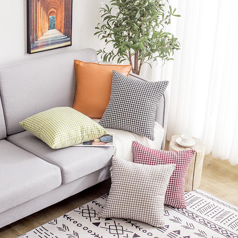 Наволочка Nordic Light Luxury с узором «гусиная лапка» для кровати, офиса, автомобиля или дивана