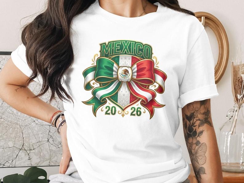 Mommy and Me Mexico World Cup 2026 T-Shirt, Matching Mexico Soccer Fan Tee, Vibrant Patriotic Gold Effect Apparel for Family