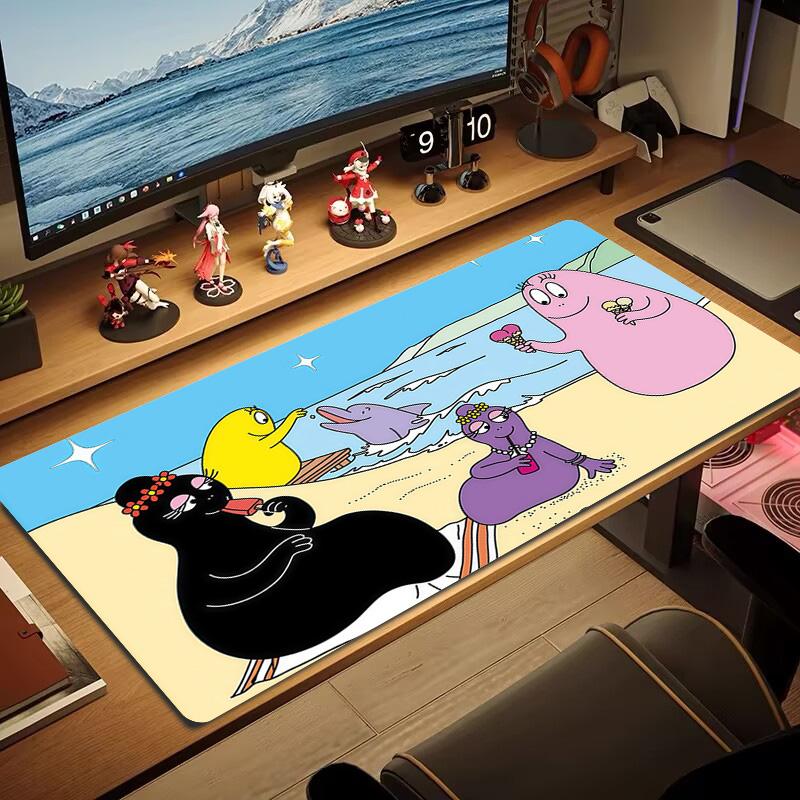 Barbapapa2 Print Cushion Non-slip Laptop Tablet Big Mousepad XXL Mat Mini PC Playmat With Lock edge
