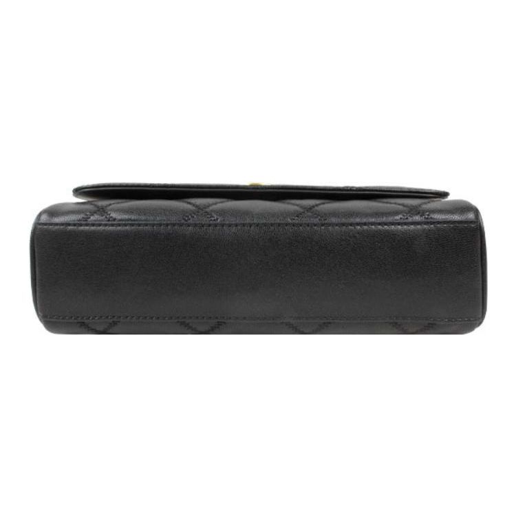 Tory Burch Tb-Willa Minimalist Fashion Cross-Stitch Metal Logo Rivet Decor Caviar Bag Baguette Bag Leather Crossbody Shoulder Bag Small 143673-001