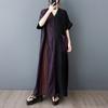 Dimanaf New 2025 Women Summer Plus Size Dress Loose Dot Printing Pocket Basic Casual Long Dress Oversized