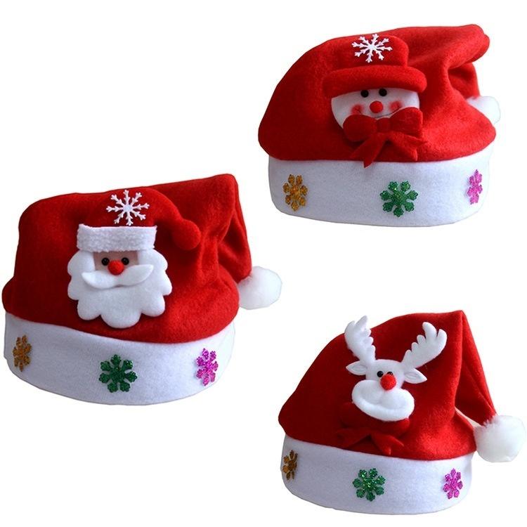 2026 New 1Pc LED Christmas Hat Santa Reindeer Snowman Design For Adults & Kids Xmas Gift Holiday Party Light Up Caps